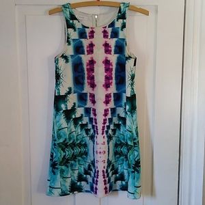 OOTD Dress, Size Small Made In The USA Tie Dye Print, Fully Lined NWOT